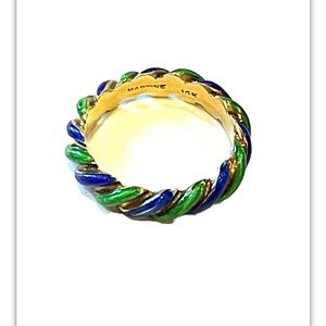 14k Martine Designer Enameled Ring sz 7